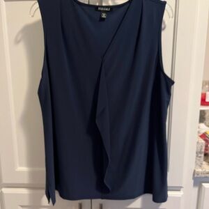 Roz & Ali Dark Teal Sleeveless Blouse 1x
